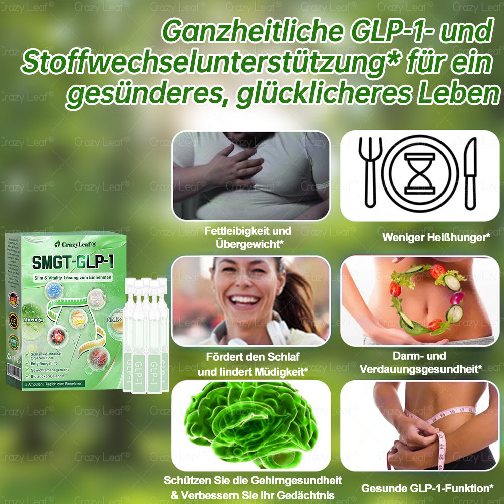 🌈👨⚕️Klinisch bestätigt | Offizieller Shop CrazyLeaf® GLP-1 Trinklösung – wirkt gezielt gegen hartnäckiges Gewicht, Bluthochdruck, Blutzucker, Fettleber, Gelenkschmerzen, Müdigkeit & schlaffe Haut – für mehr Gesundheit & Energie.