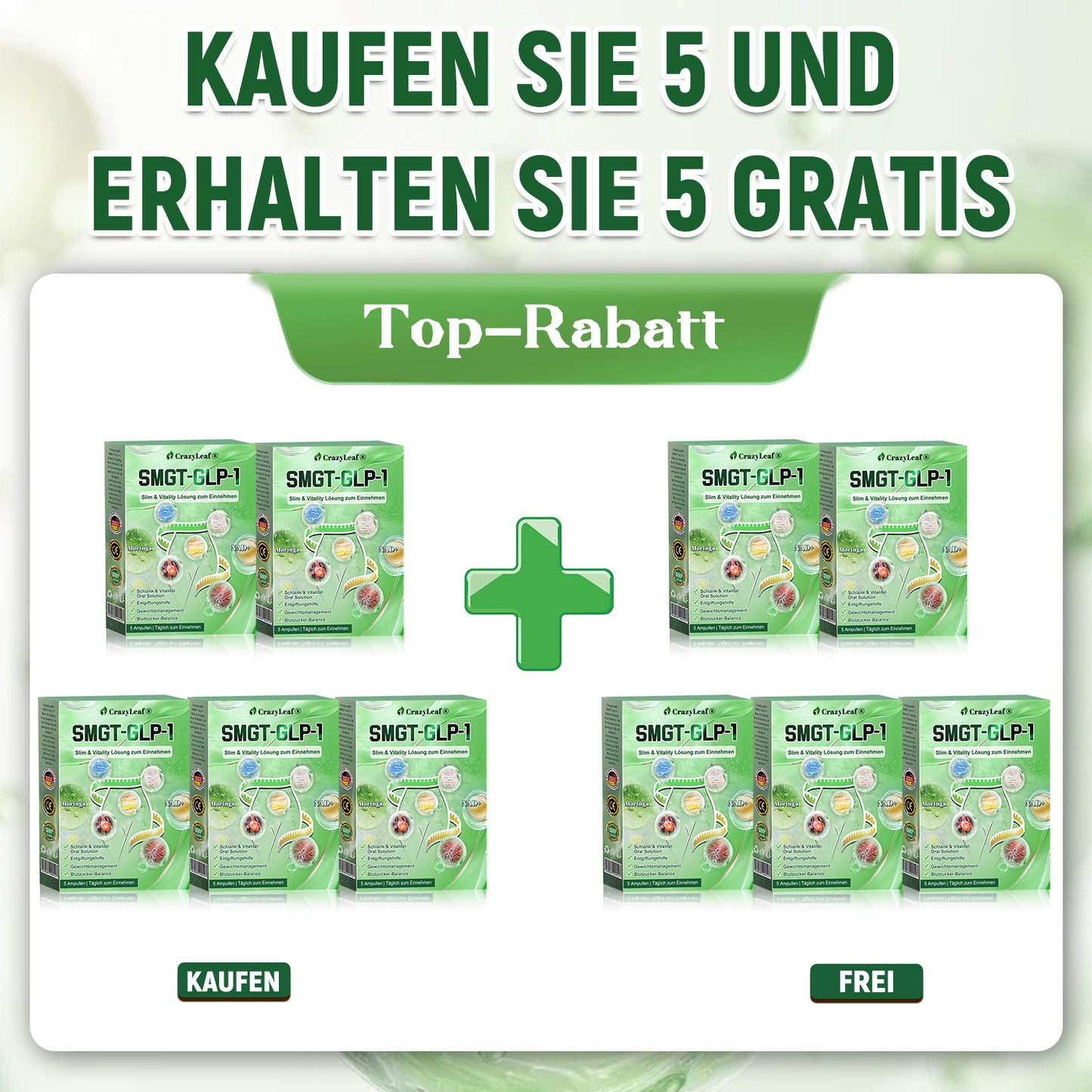 🌈👨⚕️Klinisch bestätigt | Offizieller Shop CrazyLeaf® GLP-1 Trinklösung – wirkt gezielt gegen hartnäckiges Gewicht, Bluthochdruck, Blutzucker, Fettleber, Gelenkschmerzen, Müdigkeit & schlaffe Haut – für mehr Gesundheit & Energie.