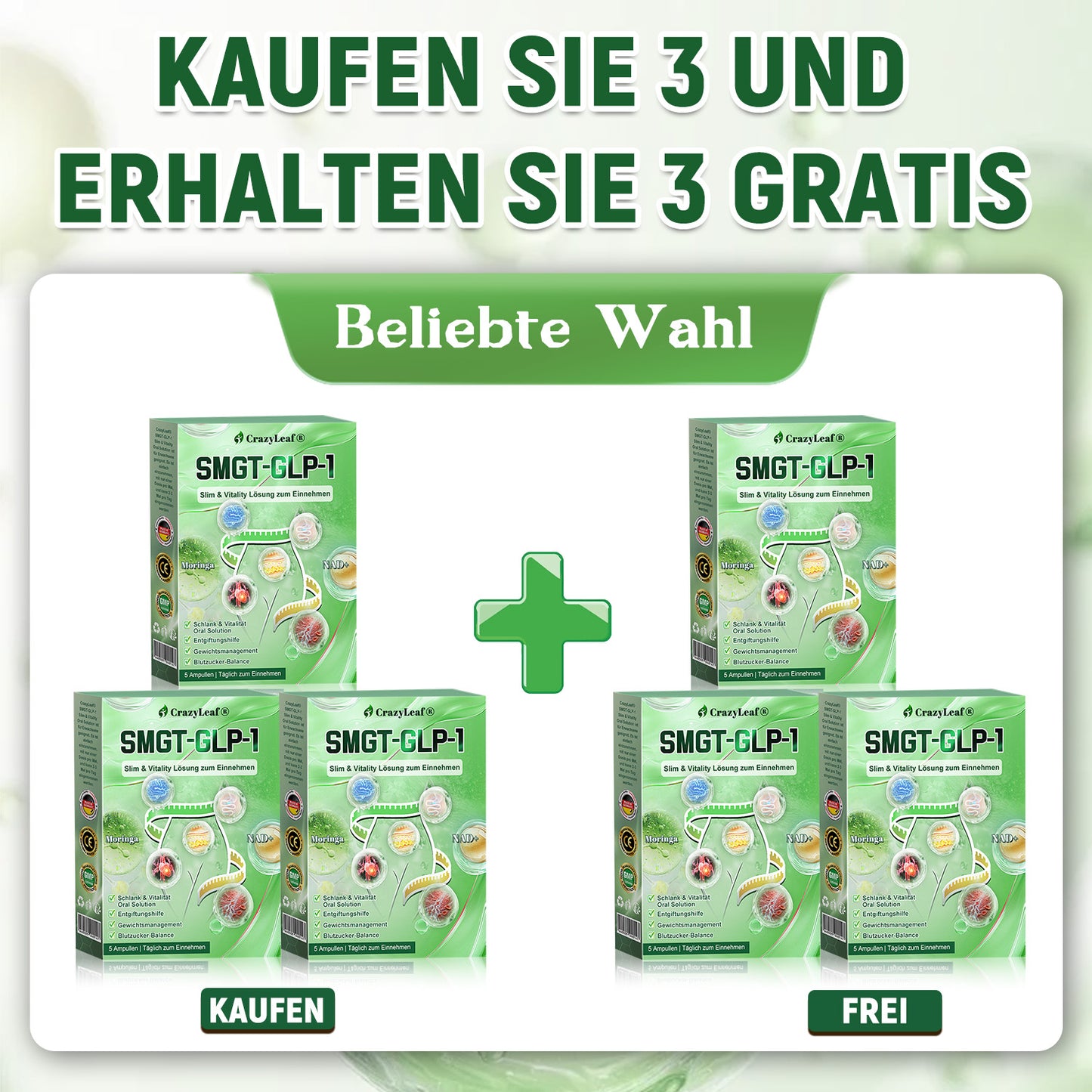 🌈👨⚕️Klinisch bestätigt | Offizieller Shop CrazyLeaf® GLP-1 Trinklösung – wirkt gezielt gegen hartnäckiges Gewicht, Bluthochdruck, Blutzucker, Fettleber, Gelenkschmerzen, Müdigkeit & schlaffe Haut – für mehr Gesundheit & Energie.