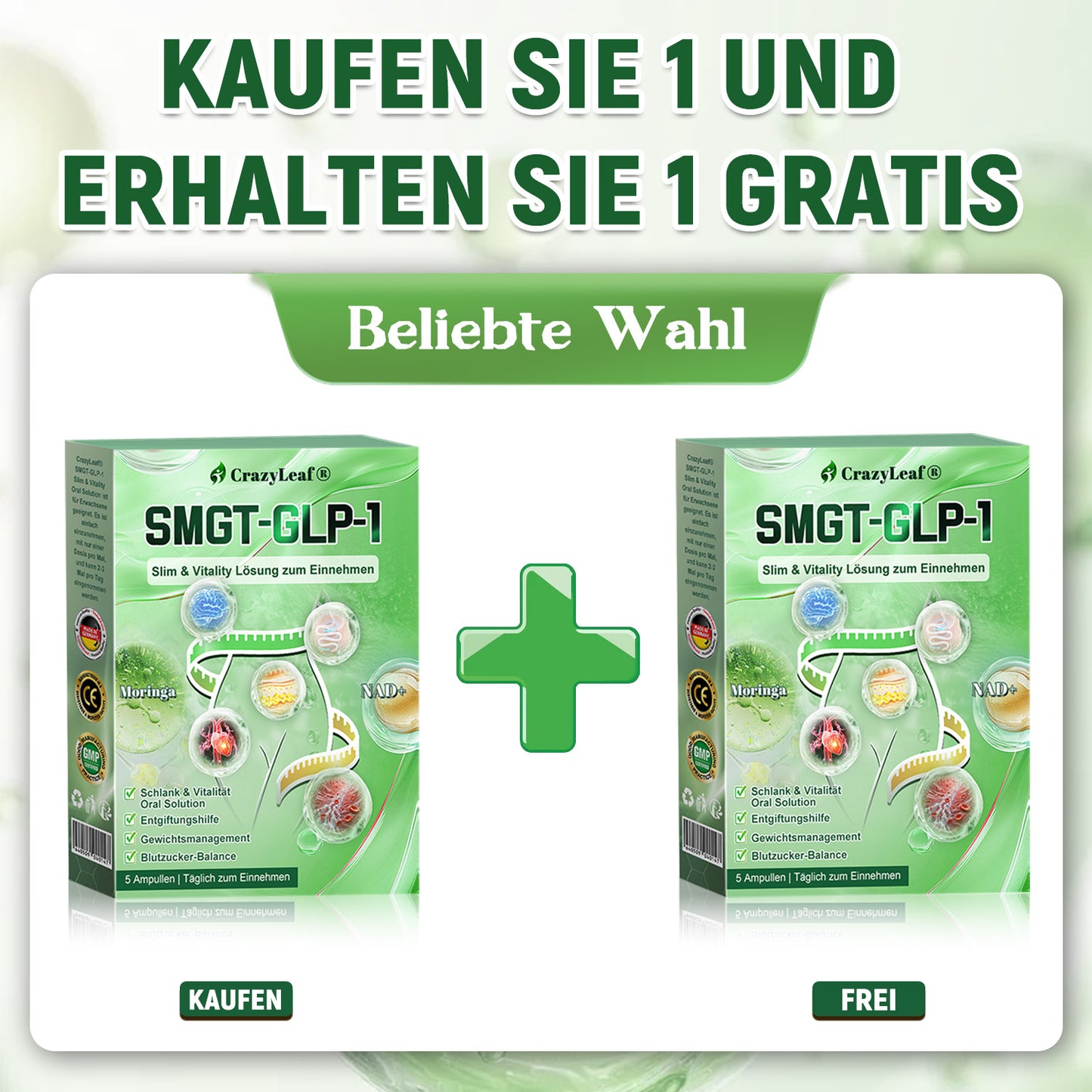 🔥👨‍⚕️Klinisch bestätigt | Offizieller Shop CrazyLeaf® GLP-1 Trinklösung – wirkt gezielt gegen hartnäckiges Gewicht, Bluthochdruck, Blutzucker, Fettleber, Gelenkschmerzen, Müdigkeit & schlaffe Haut – für mehr Gesundheit & Energie.